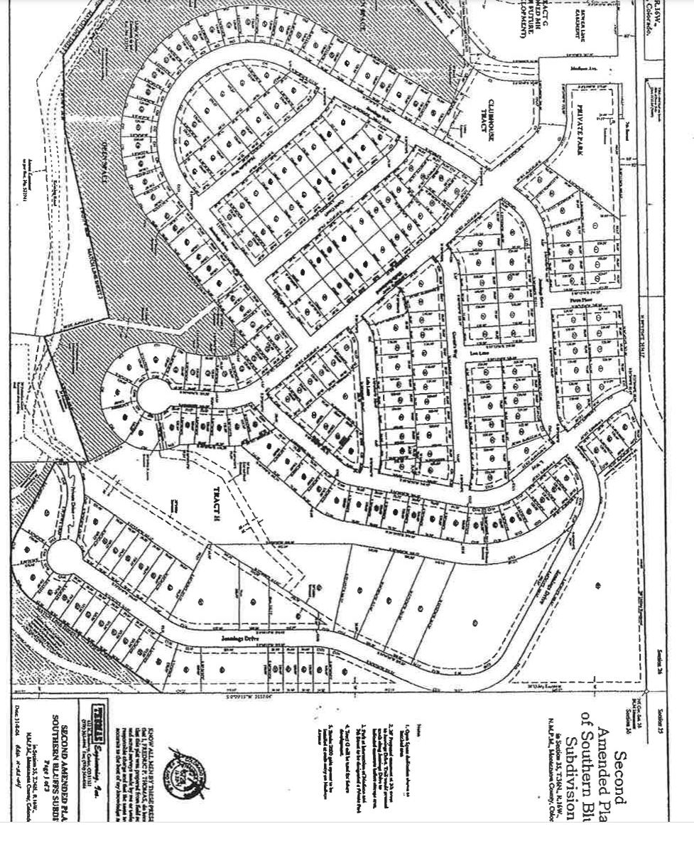 SOUTHERN BLUFFS PLATTED-APPROVED PAPER LOTS: Southern Bluffs Survey Map