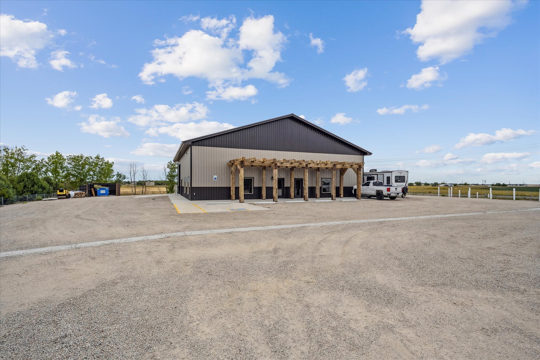 Vacant New Industrial Building: Front of Building