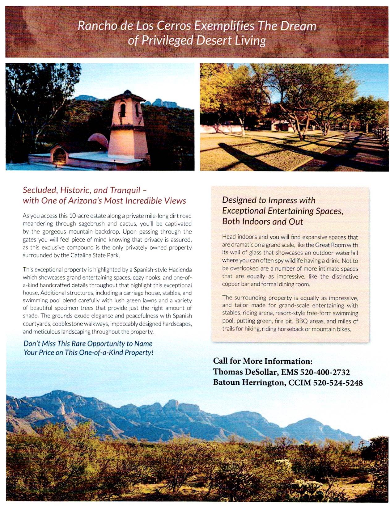 ICONIC TUCSON GUEST RANCH: Description